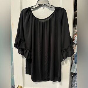Caroline Hill Black 3/4 Sleeve Blouse S Small OTS